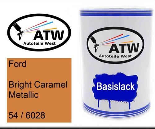 Ford, Bright Caramel Metallic, 54 / 6028: 500ml Lackdose, von ATW Autoteile West.